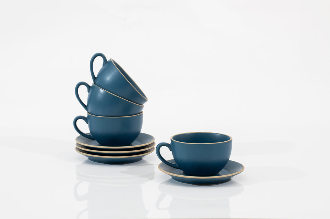 8oz Coffee Cup with Saucer... - Lineage Ceramics