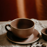 8oz Coffee Cup with Saucer - Lineage Ceramics